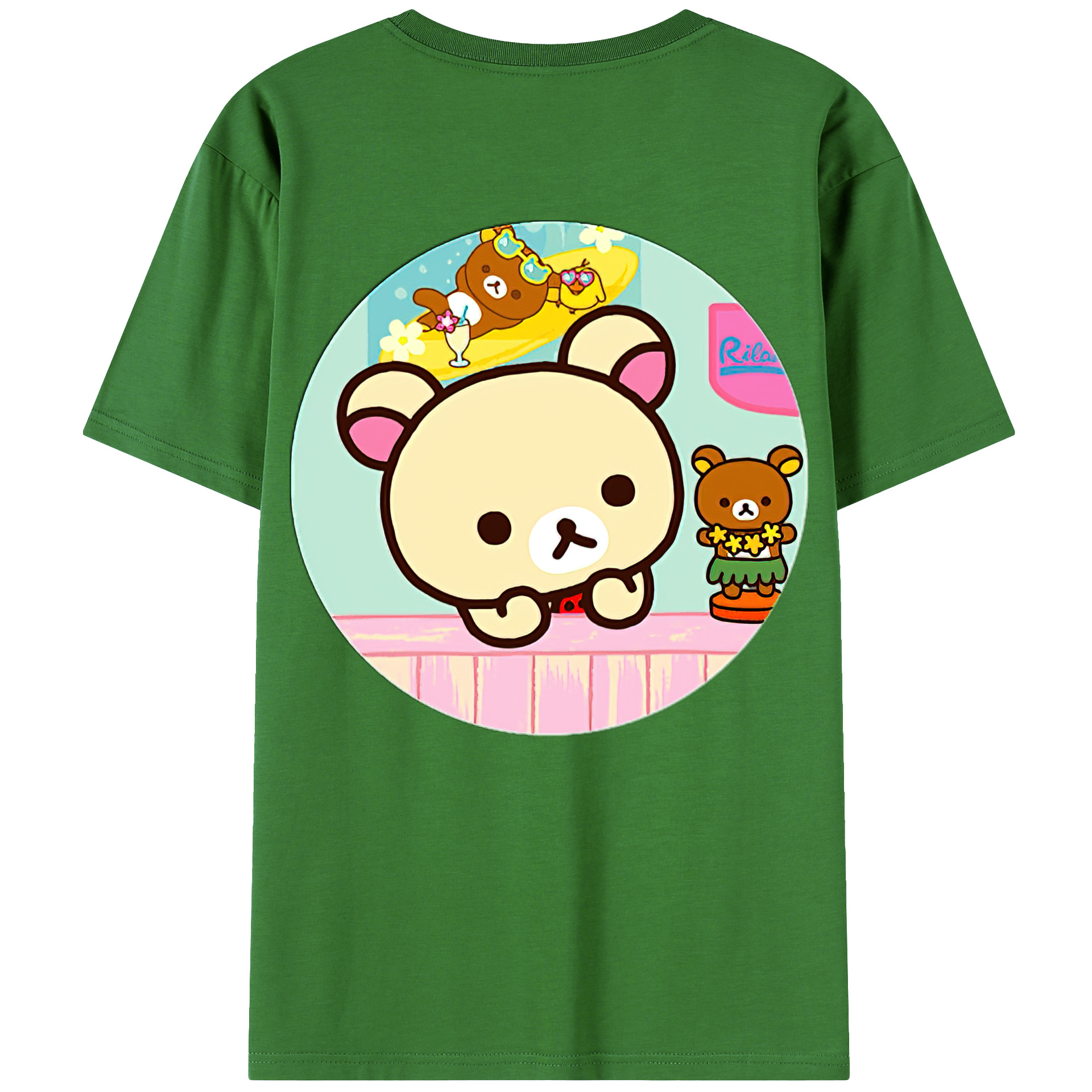 （画像用） リラックマ リラックマ キイロイトリ Rilakkuma Korilakkuma Kiiroitori レディース半袖Tシャツ(バックプリント)